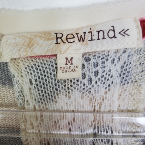 REWIND STRIPED LACE BACK DETAIL TOP - Picture 5 of 6